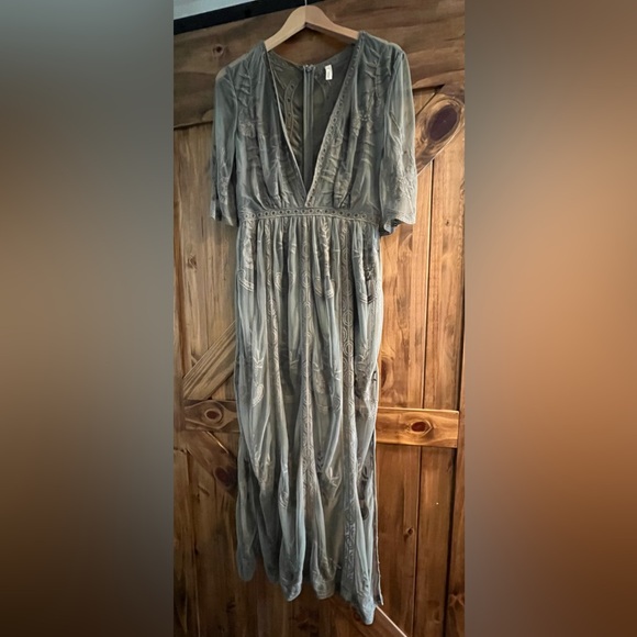 Free People Sheer Olive Dress - Picture 3 of 6